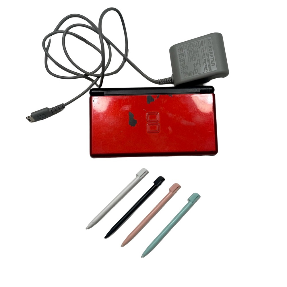 Red Nintendo DS Lite with Stylus Sets and Charger